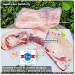 Beef BRISKET PE (Point End) frozen for smoke soup tongseng rawon semur Australia TEYS portioned 1/4 cut +/- 1.5kg (price/kg)